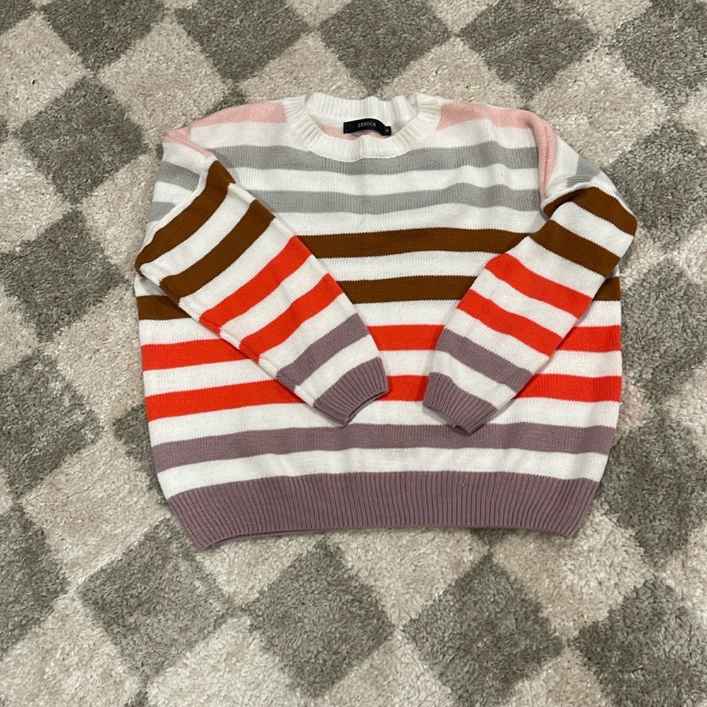 Multi striped crewneck